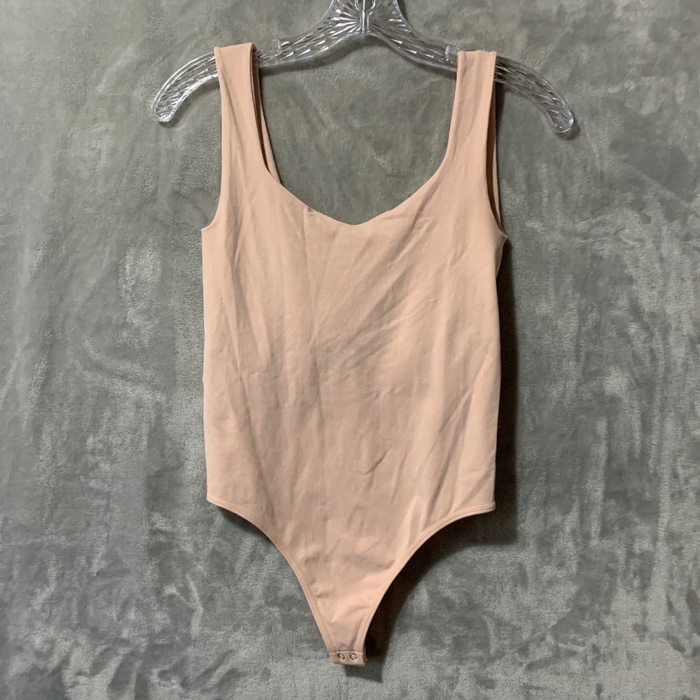 Free People Intimately‎ Womens M/L Bodysuit Thong Seamless Scoop Neck Blush Pink